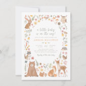 Invitation Baby shower des animaux forestiers (Devant)