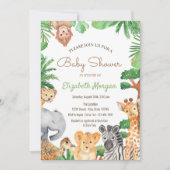 Invitation Baby shower des animaux forestiers (Devant)