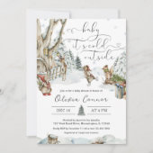 Invitation Baby shower des animaux mignons de bois d'hiver (Devant)