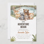 Invitation Baby shower des animaux mignons de bois d'hiver (Devant)