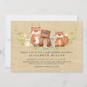 Invitation Baby shower des animaux rustiques de bo (Devant)