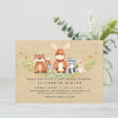 Invitation Baby shower des animaux rustiques de bo (Debout devant)