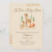 Invitation Baby shower des animaux rustiques de bo (Devant / Derrière)