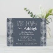 Invitation Baby shower des Arbres Bleus et Blancs (Debout devant)