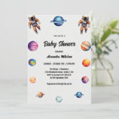 Invitation Baby shower des astronautes spatiaux (Debout devant)