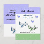 Invitation Baby shower des avions (Devant / Derrière)