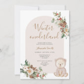 Invitation Baby shower des baies d'ours d'hiver (Devant)