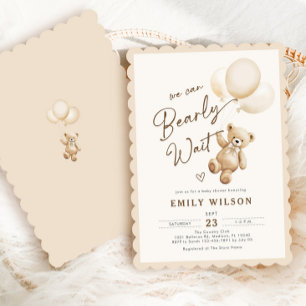 Invitation Baby shower des balais d'ours en peluche