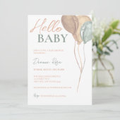 Invitation Baby shower des ballons (Debout devant)