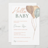 Invitation Baby shower des ballons (Devant / Derrière)