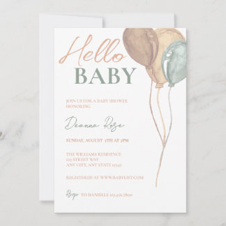 Invitation Baby shower des ballons