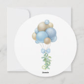 Invitation Baby shower des Ballons Bleus Modernes (Dos)