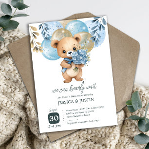 Invitation Baby shower des ballons d'ours en peluche