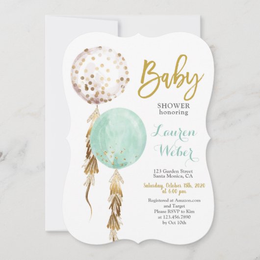 Invitation Baby shower des ballons neutres selon le sexe Invi (Devant)
