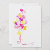 Invitation Baby shower des ballons roses Triplets attendu (Dos)