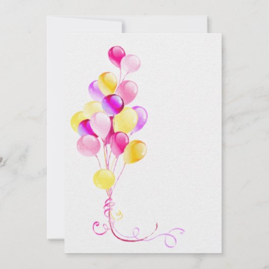 Invitation Baby shower des ballons roses Triplets attendu (Dos)