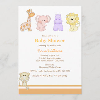 Invitation Baby shower des bébés de la Jungle