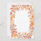 Invitation Baby shower des Bénédictions d'automne rouge orang (Dos)