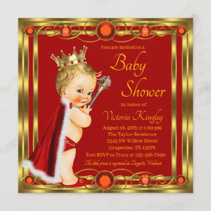 Invitation Baby shower des bijoux Red Gold