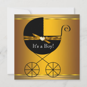 Invitation Baby shower des Black and Gold Carriys