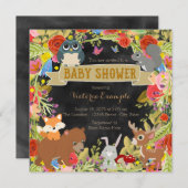 Invitation Baby shower des bois (Devant / Derrière)