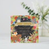 Invitation Baby shower des bois (Debout devant)