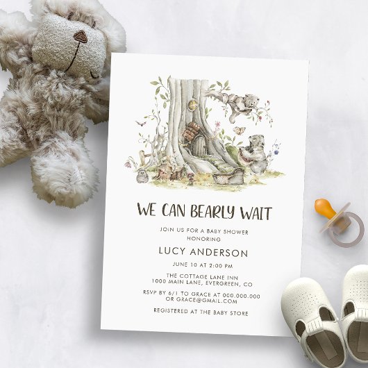 Invitation Baby shower des bois