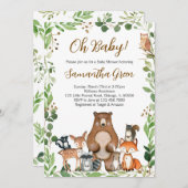 Invitation Baby shower des bois (Devant / Derrière)