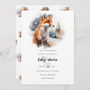 Invitation Baby shower des bois   Baby shower Fox