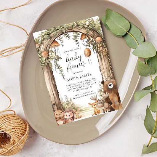 Invitation Baby shower des bois de couleur de la mer