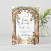 Invitation Baby shower des bois de couleur de la mer (Debout devant)