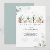 Invitation Baby shower des bois par Mail Forest Animaux (Devant / Derrière)