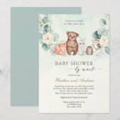 Invitation Baby shower des bois par Mail Forest Animaux (Devant / Derrière)