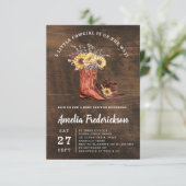 Invitation Baby shower des bottes de petite fille (Debout devant)