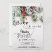 Invitation Baby shower des branches de pin (Devant)