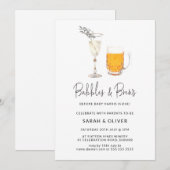 Invitation Baby shower des bulles et des brasseries d'aquarel (Devant / Derrière)