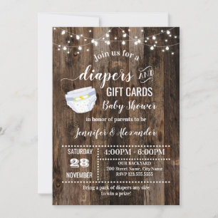 Invitation Baby shower des cartes-cadeaux et des distributeur