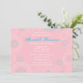 Invitation Baby shower des cercles roses et bleus (Debout devant)