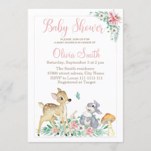Invitation Baby shower des cerfs et amis