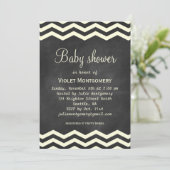 Invitation Baby shower des Chevrons Jaunes (Debout devant)