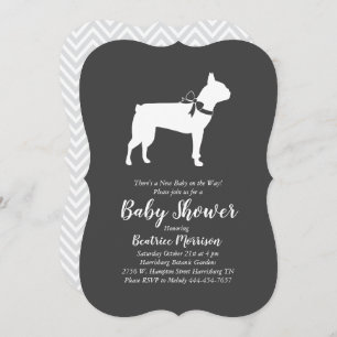 Invitation Baby shower des chiens de Boston Terrier