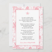 Invitation Baby shower des coquilles de mer rose merci note p (Devant)