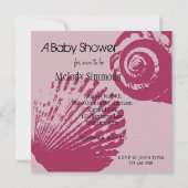 Invitation Baby shower des coquilles roses (Dos)