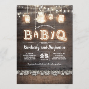 Invitation Baby shower des couples BaByQ rustiques