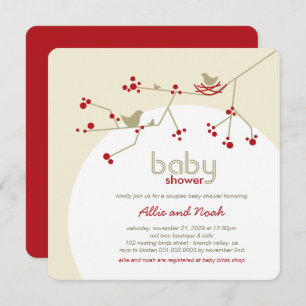 Invitation Baby shower des couples d'arbres de la famille des