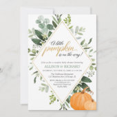 Invitation Baby shower des couples d'automne, citrouille neut (Devant)