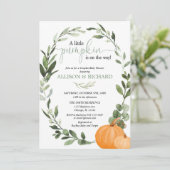 Invitation Baby shower des couples d'automne, citrouilles san (Debout devant)