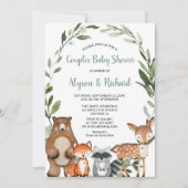 Invitation Baby shower des couples de bois, sans distinction  (Devant)