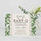 Invitation Baby shower des couples de camo vert de l'armée po (Debout devant)