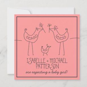 Invitation Baby shower des couples de familles modernes aux o
